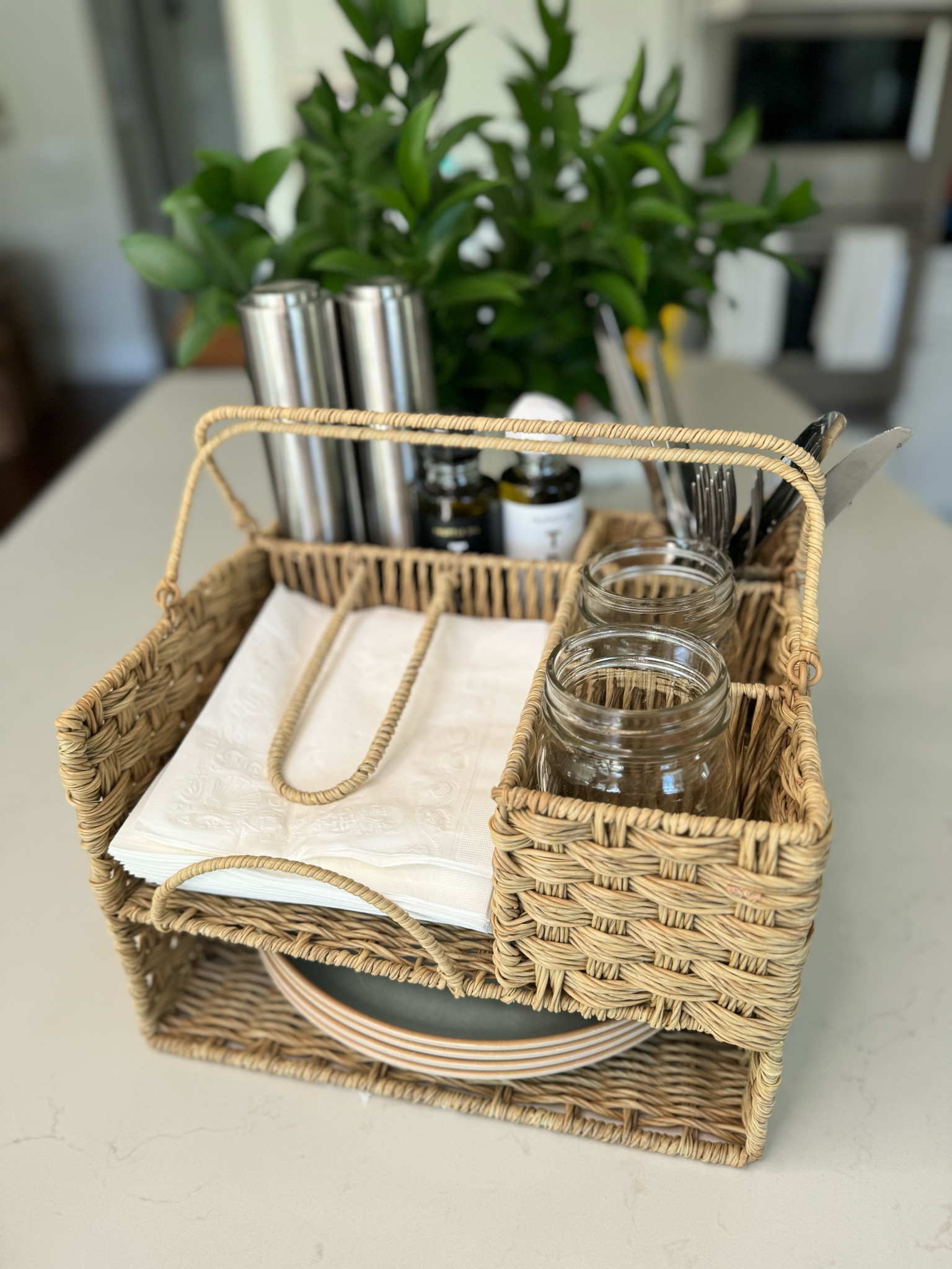 This outdoor dining caddy will turn 10 trips into 1 as you entertain outside. All weather, wipable and sturdy…this has been my favorite for two years!

@walmart #summer #picnic #outdoordining @walmartcreator
