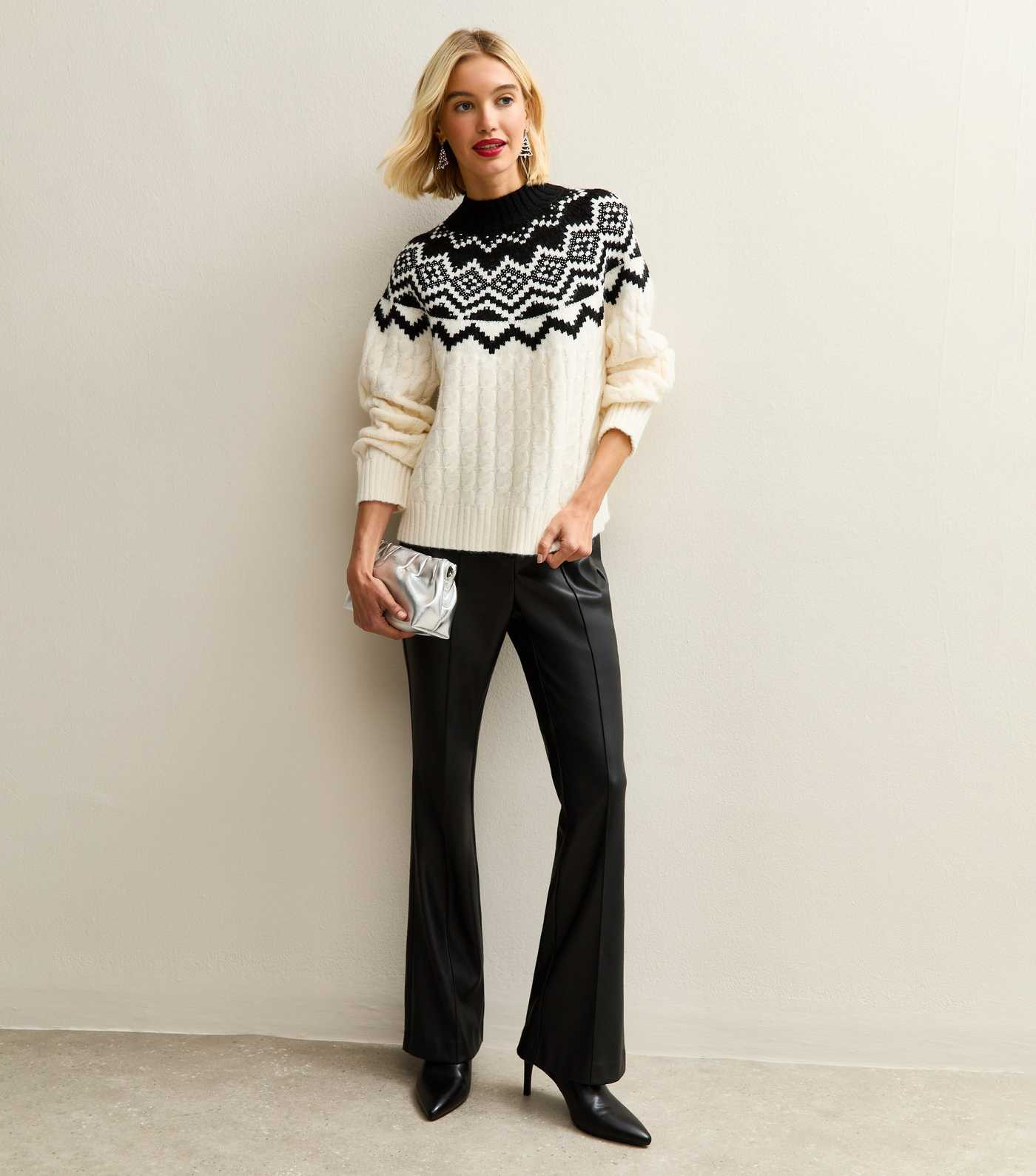Cream Fairisle Pattern Cable Knit Jumper | New Look | New Look (UK)