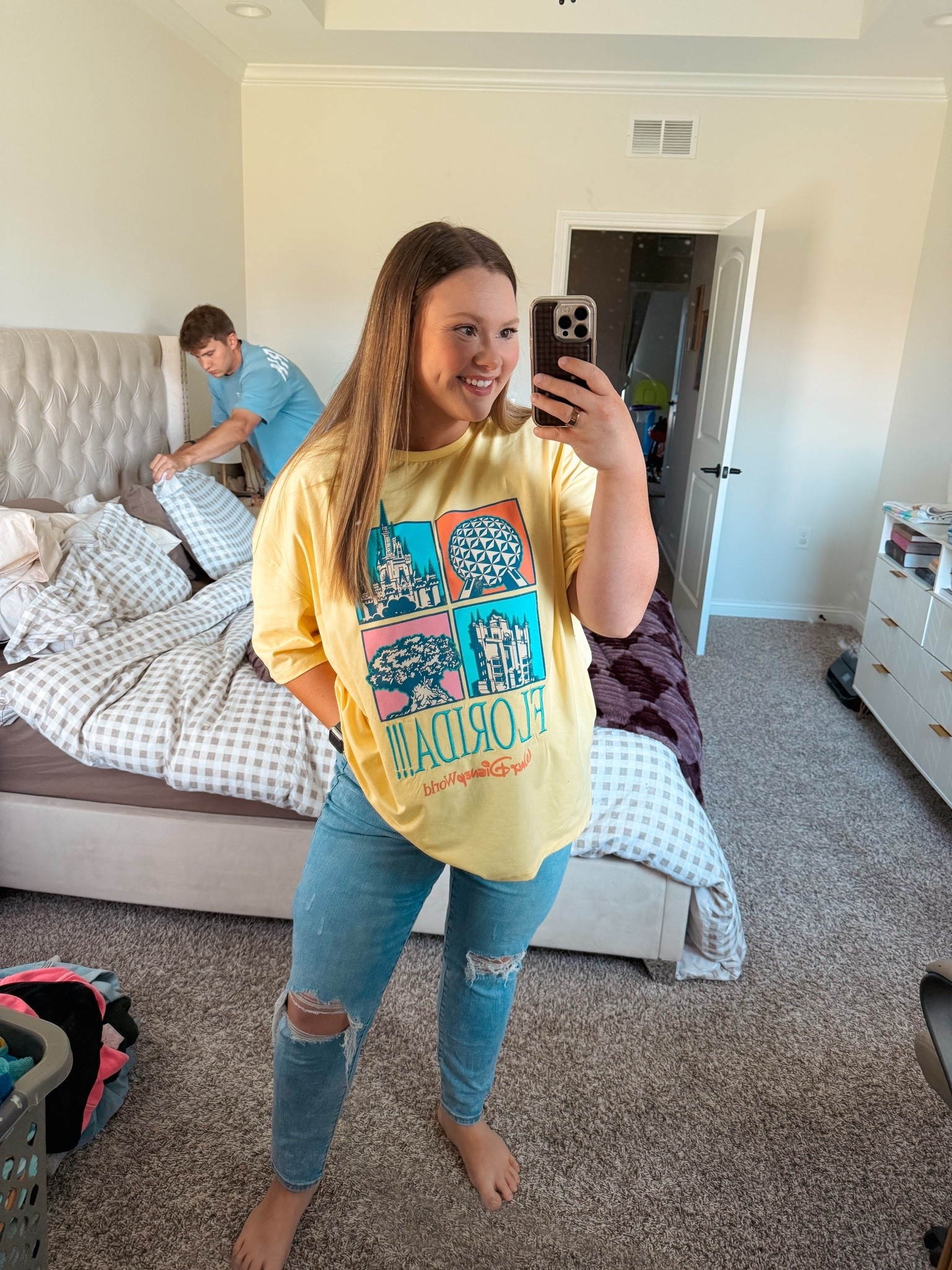 Mom jeans I’m obsessed with! Tee is from Disney world

#LTKdayinmylife #LTKmomlife #LTKgrwm
