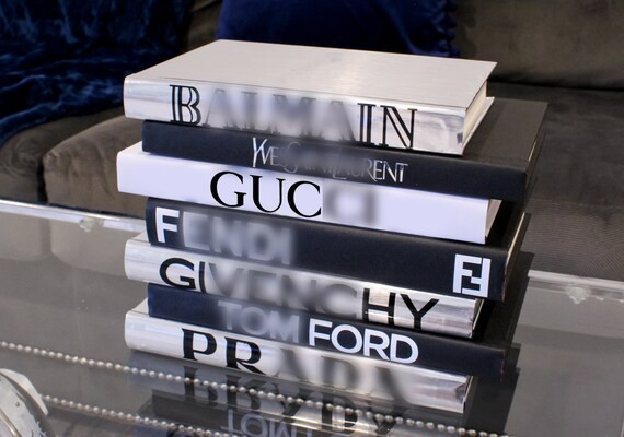 Personalized Luxury Stacked Books Home Decor Fashion Designer | Etsy | Etsy (US)