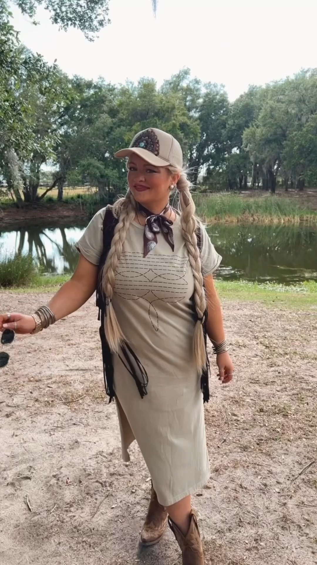 So we all got the boot stitch dress right? 🤠 ⭐️⭐️⭐️⭐️⭐️

Spring into summer with this versatile dress- perfect with any footwear, from boots to heels to sandals or sneakers!🌸☀️
WHERE TO WEAR—>Literally everywhere 😂👌🏻 
Weather you’re stomping to the beat at a country concert, having brunch with the girlies, celebrating bridal/baby showers events, or kicking up dust at the rodeo!—she’s a versatile girl 🔥
☀️Dress: M/L for that just-right fit
Hat tip to: @RafterRose for the feathered flair
  @LaneBoots for the fancy footwork
Link for my ponytail hair extensions and more are 🔗 my LTK, check my bio!

#westernvogue #laneboots #rafterrose #countryglam #festivalready #daytimechic #cowgirlglam #bohocharm #countryvibes #westernstyle #countrymusic #specialevents #cowgirl #cowgirls #outfitinspiration #bootstitch #westernrunway #cowgirlfashion #cowgirlmagazine 


#LTKU #LTKstyletip #LTKbeauty