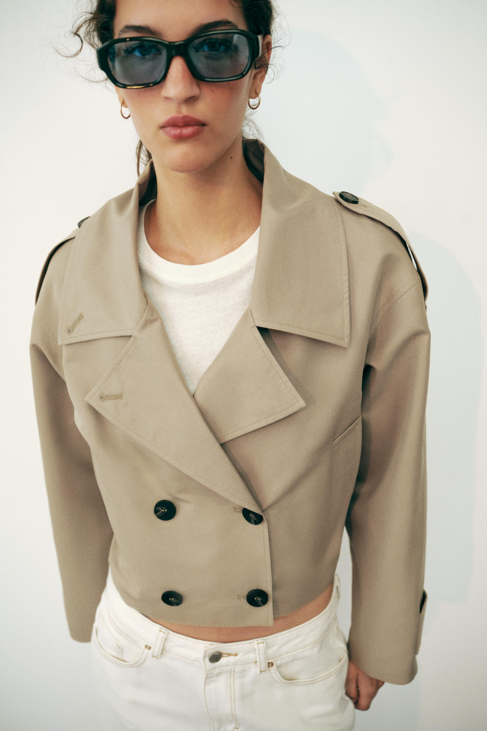 SHORT DOUBLE-BREASTED TRENCH JACKET | Zara US