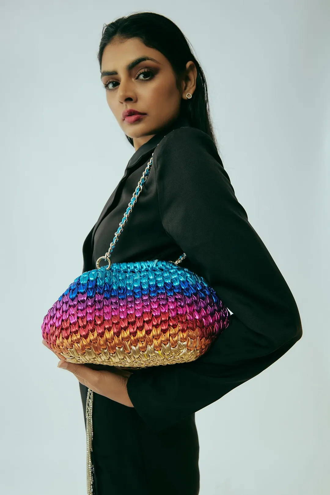 Metallic Cloud Rainbow Clutch Bag With Shoulder Sling – Vegan Statement Evening Bag - Etsy | Etsy (US)