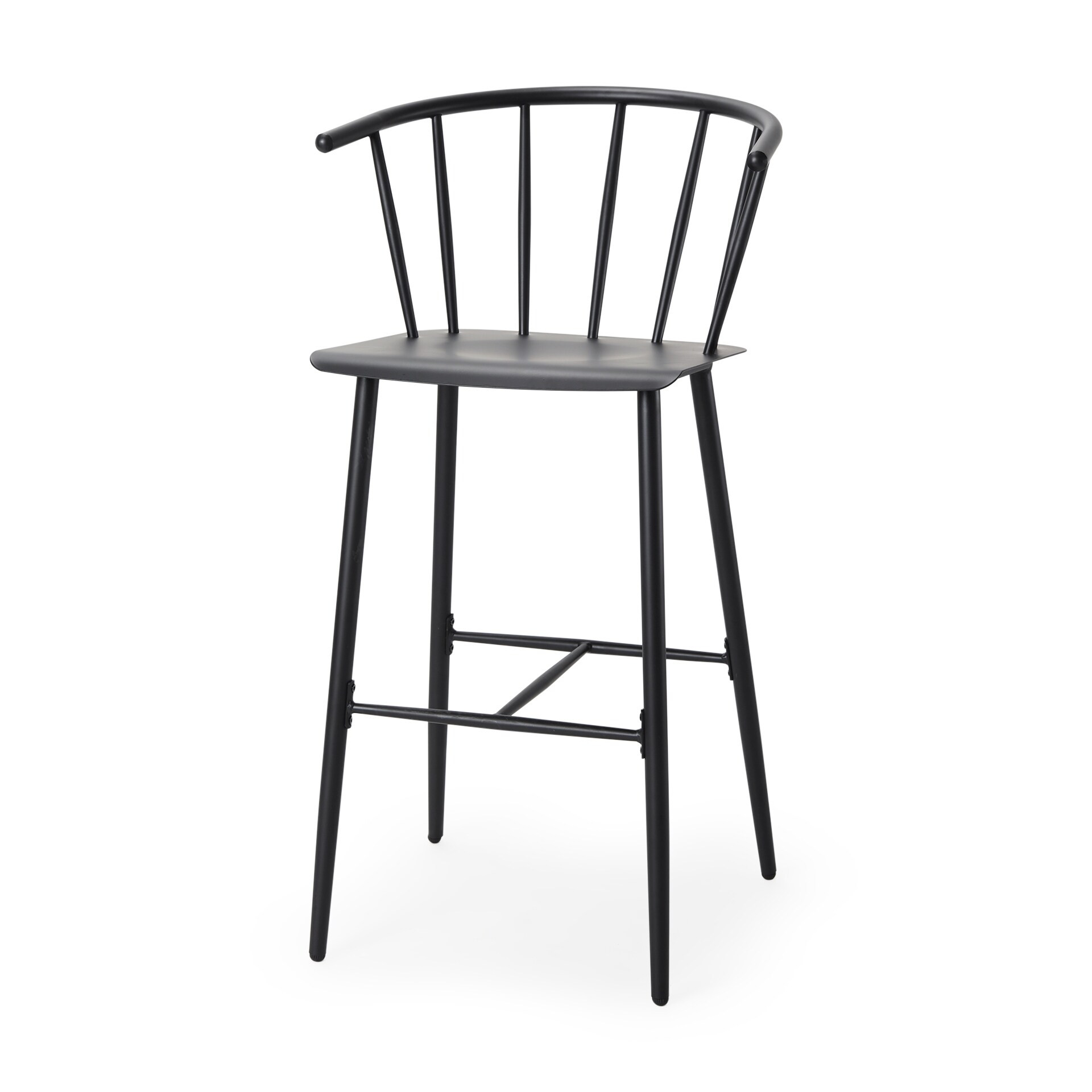 Colin Black Metal Bar Stool - 21.2"W x 21.2"D x 42.1"H | Bed Bath & Beyond