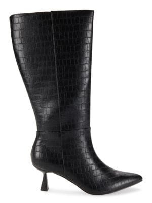 Blair 64MM Croc Embossed Knee-High Boots | Saks Fifth Avenue OFF 5TH