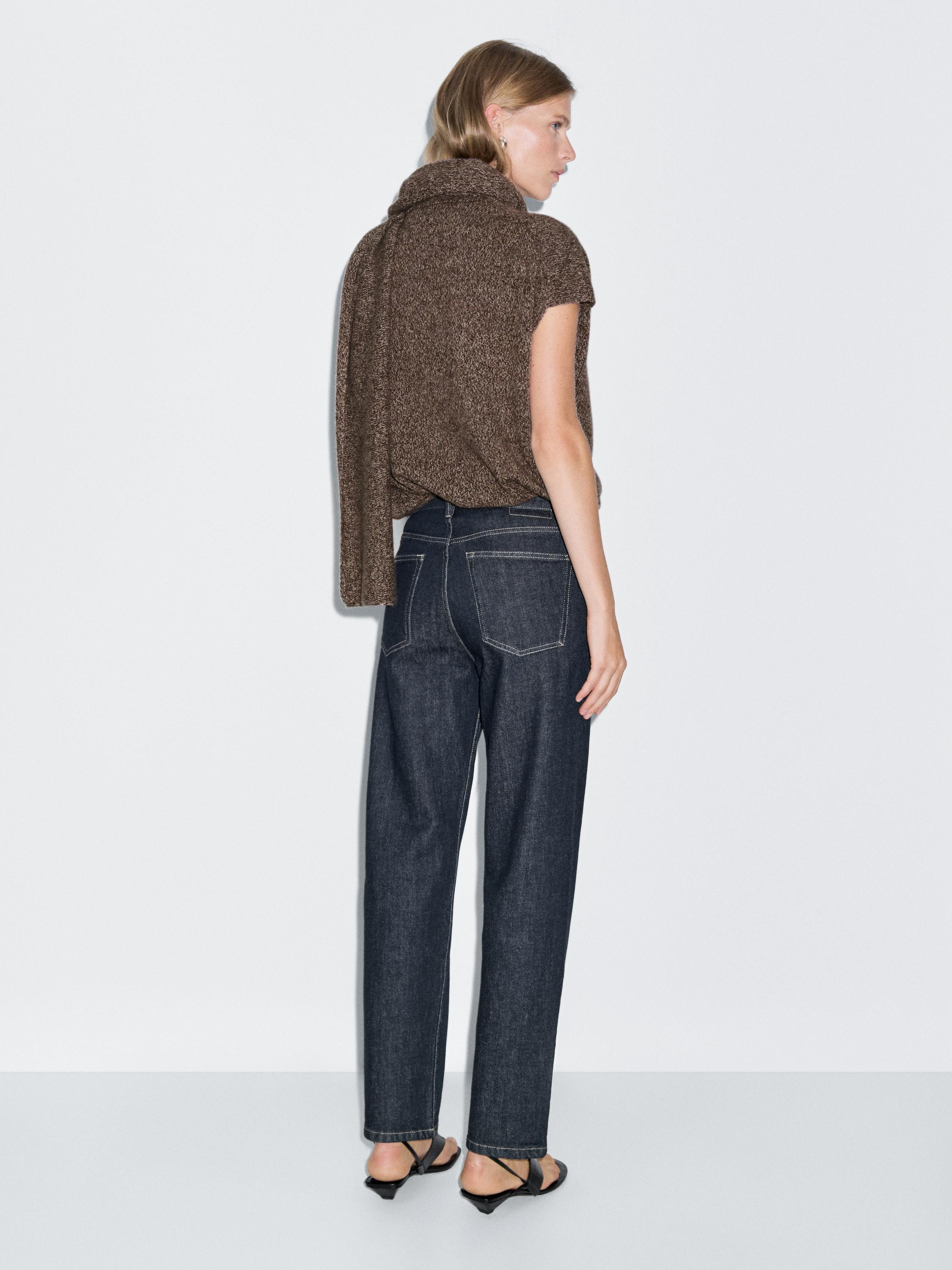 Straight-leg high-waist jeans | Massimo Dutti UK