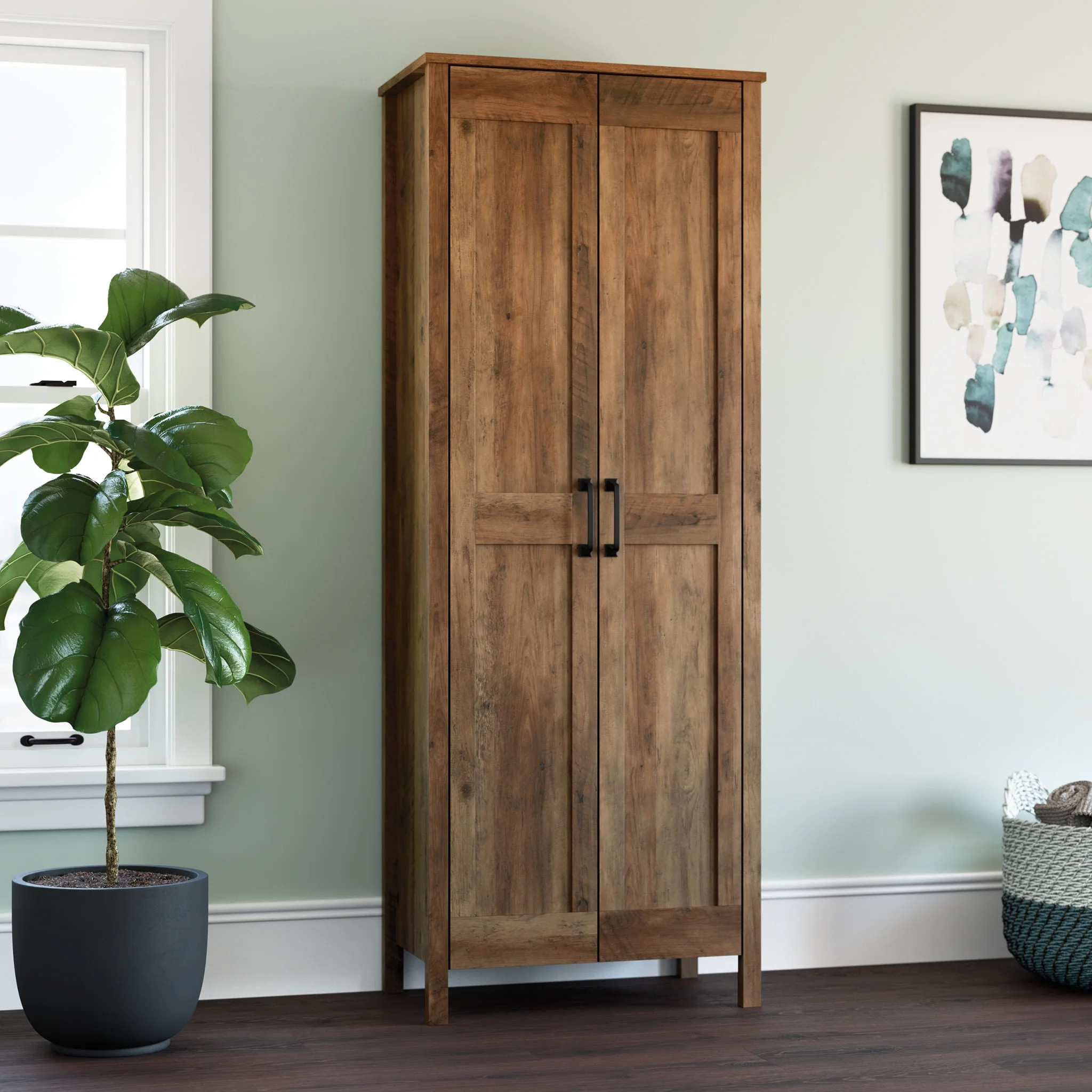 Sauder Two-Door Storage Cabinet , Rural Pine Finish | Walmart (US)