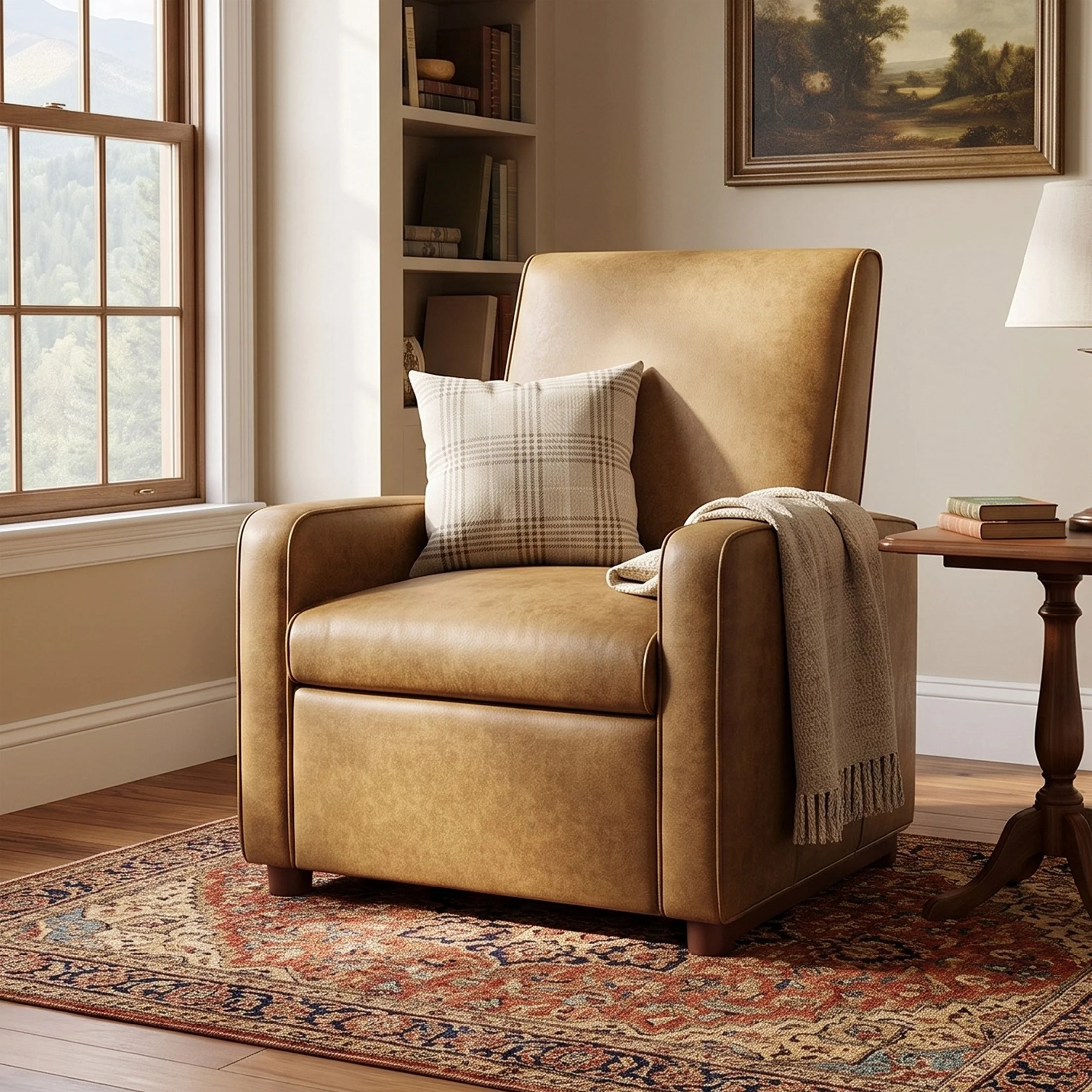 Christopher Knight Home Modern Manual PU Leather Recliner Chair, 2-Position Adjustable Back, Brown - Walmart.com | Walmart (US)