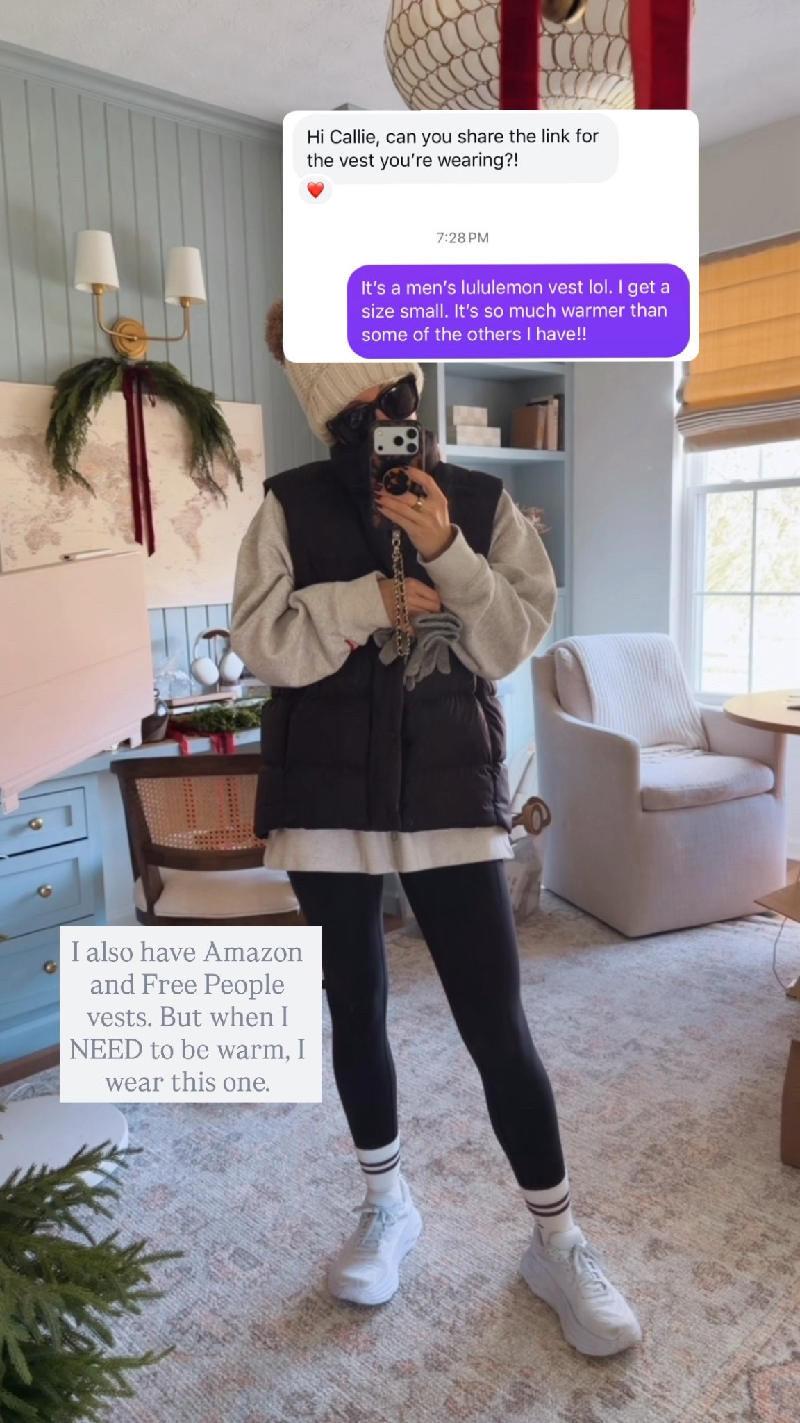 Tell me you live in a cold weather climate without telling me. This lulu vest is fantastic for walks in chilly weather. I wear it all the time. 

#LTKSeasonal #LTKGiftGuide #LTKActive