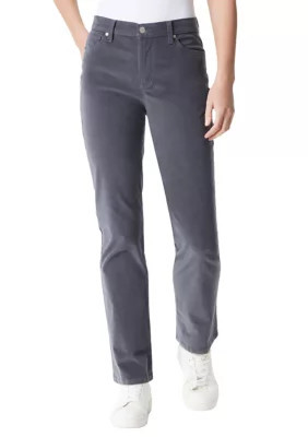 Gloria Vanderbilt Women's Amanda Classic Corduroy Jeans, Grey, 18 | Belk