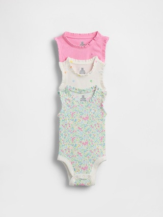 Baby First Favorites TinyRib Ruffle Tank Bodysuit (3-Pack) | Gap (US)