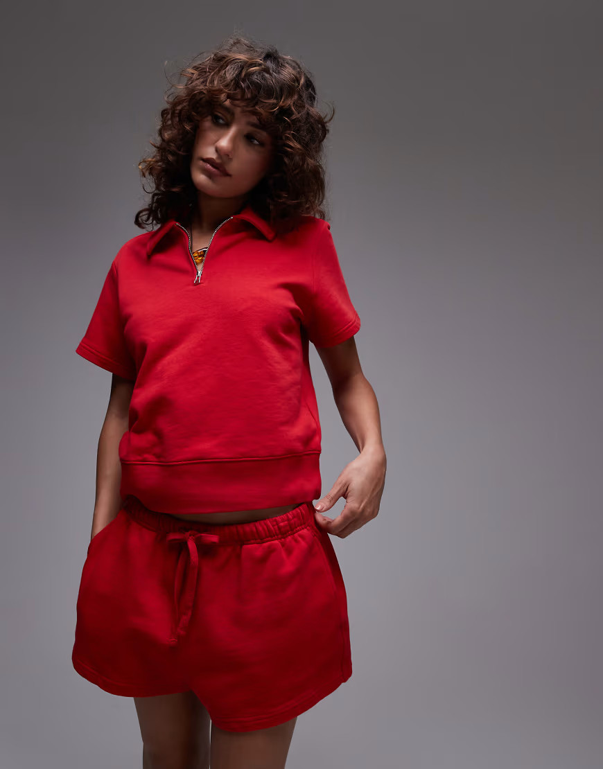 ARKET pure cotton pull on runner shorts in red | ASOS (Global)