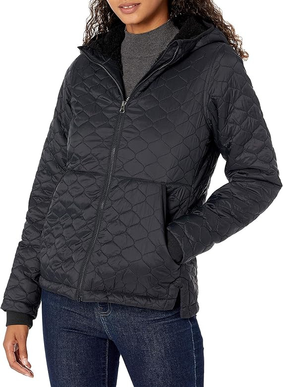 Amazon Essentials Women's Lightweight Water-Resistant Sherpa-Lined Hooded Puffer | Amazon (US)