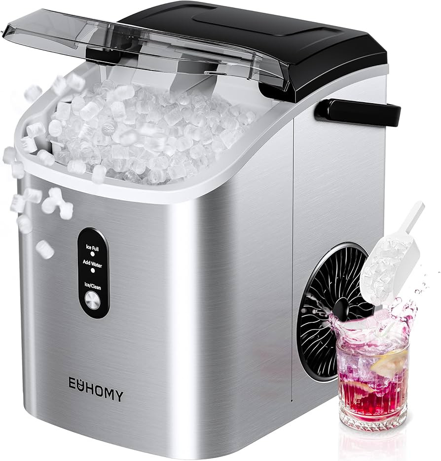 EUHOMY Nugget Ice Maker Countertop with Handle, Ready in 6 Mins, 34lbs Per Day, Removable Top Cov... | Amazon (US)