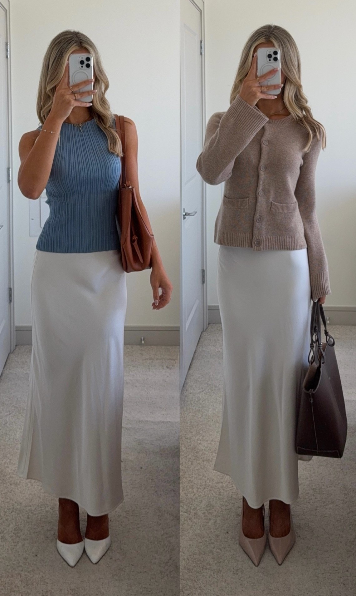 styling a white satin maxi skirt for the office 👩🏼‍💼🤍 @Quince #quincepartner

#LTKootd #LTKWorkwear