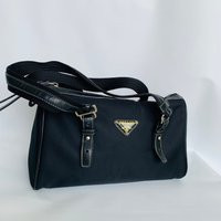 Pegaso Shoulder Bag Black Canvas/Leather Women's Bag | Etsy (US)