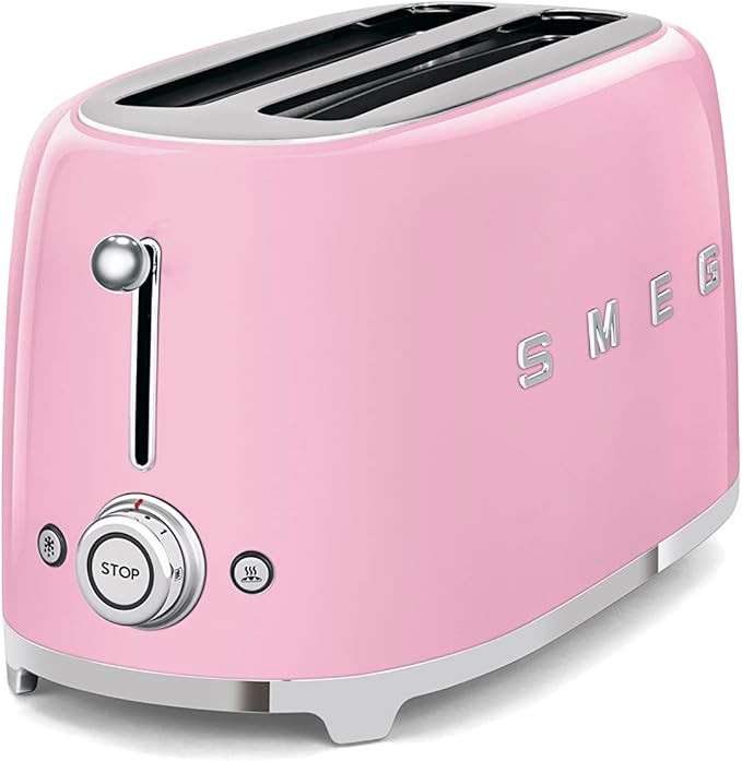 Smeg TSF02PKUS 50's Retro Style Aesthetic 4 Slice Toaster, Pink | Amazon (CA)