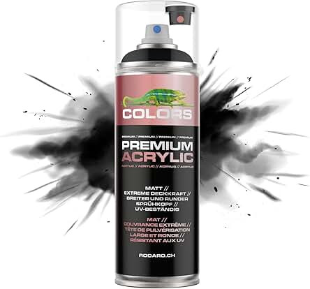COLORS Premium Acrylic Sprühfarbe 400ml – Hochdeckender Sprühlack für Innen & Außen, Spraydose für DIY-Projekte - RAL 9005 - Schwarz Matt | Amazon (DE)
