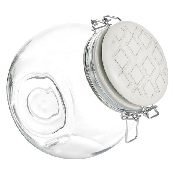 Gibson Home 1.9qt Glass Canister with Decorated Ceramic Lid | Target