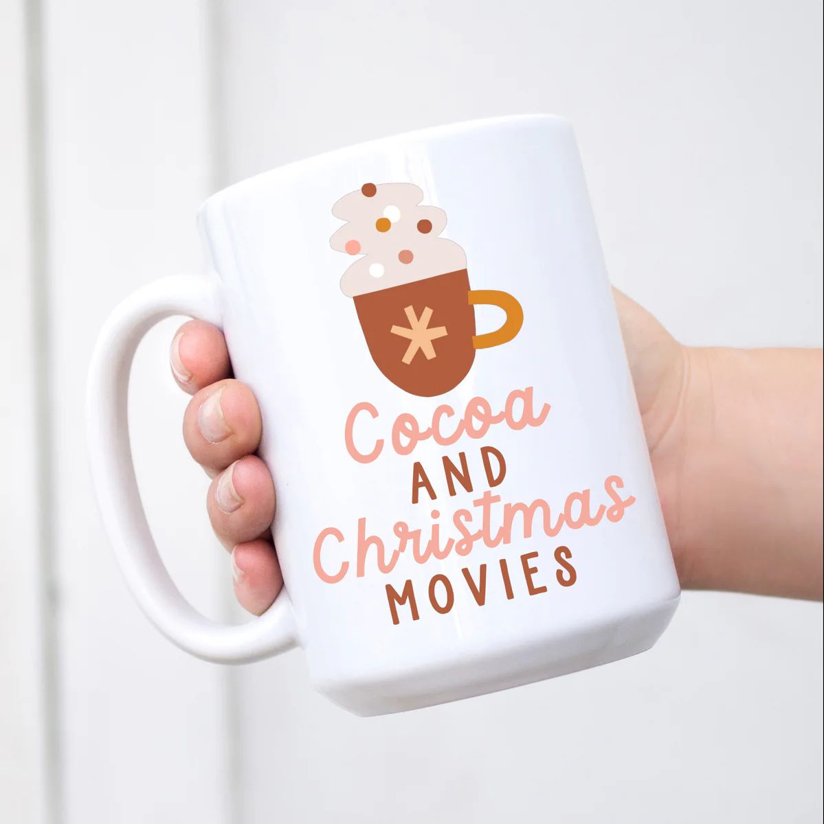 Cocoa and Christmas Movies Mug | Sweet Mint Handmade Goods