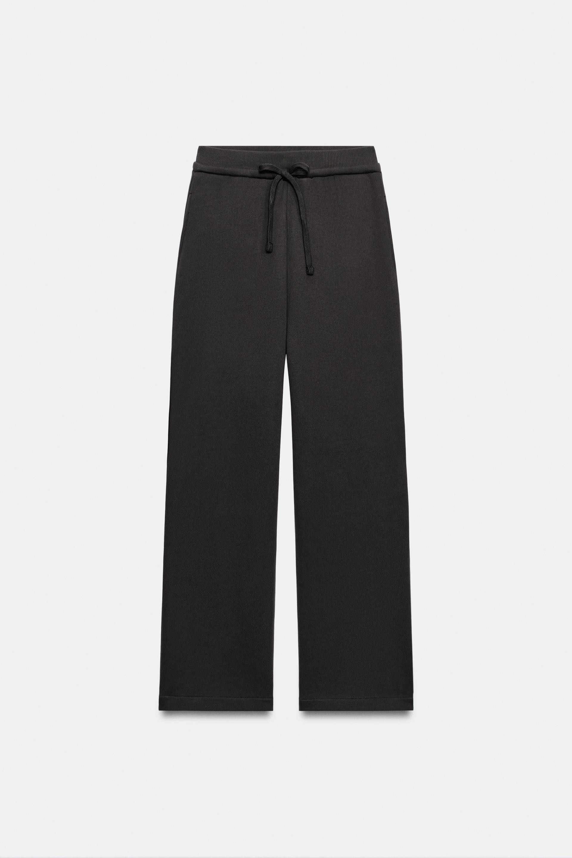 Zara - Drawstring Plush Trousers - Oyster-White - S - Woman | Zara UK