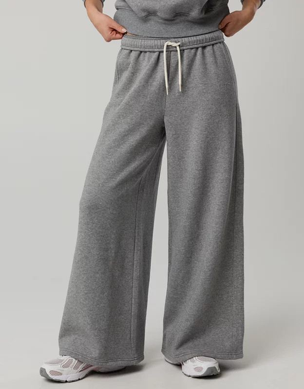OFFLINE By Aerie Cloud Fleece Baggy Trouser Women's Dark Heather Gray XXS | Aerie