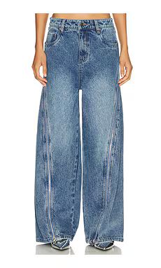 Wynn Hamlyn Zipper Jeans in Indigo from Revolve.com | Revolve Clothing (Global)