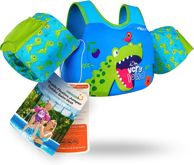 Puddle Float Jumper 20-30-50-60-70 Pounds, Toddler Swim Vest for 1-3-5-6-9 Years Old, Pool Floats... | Amazon (US)