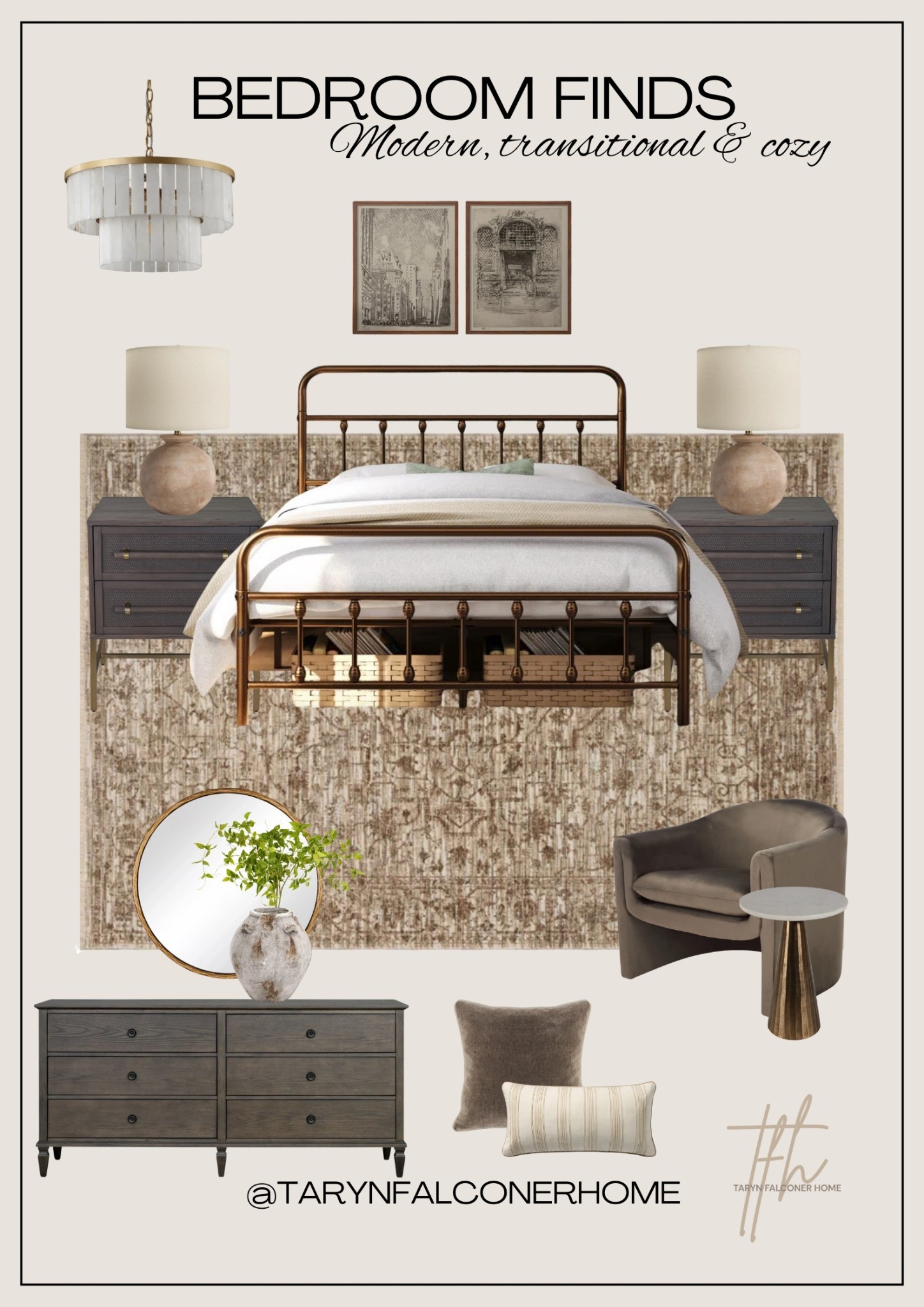 Modern, transitional and cozy bedroom finds🤎

#bedroom #bedroomdesign #homedecor #homeaccents #rug #bed #nightstand #lamp #dresser #accentchair

#LTKHome