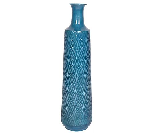 Scott Living 26" Embossed Metal Vase | QVC