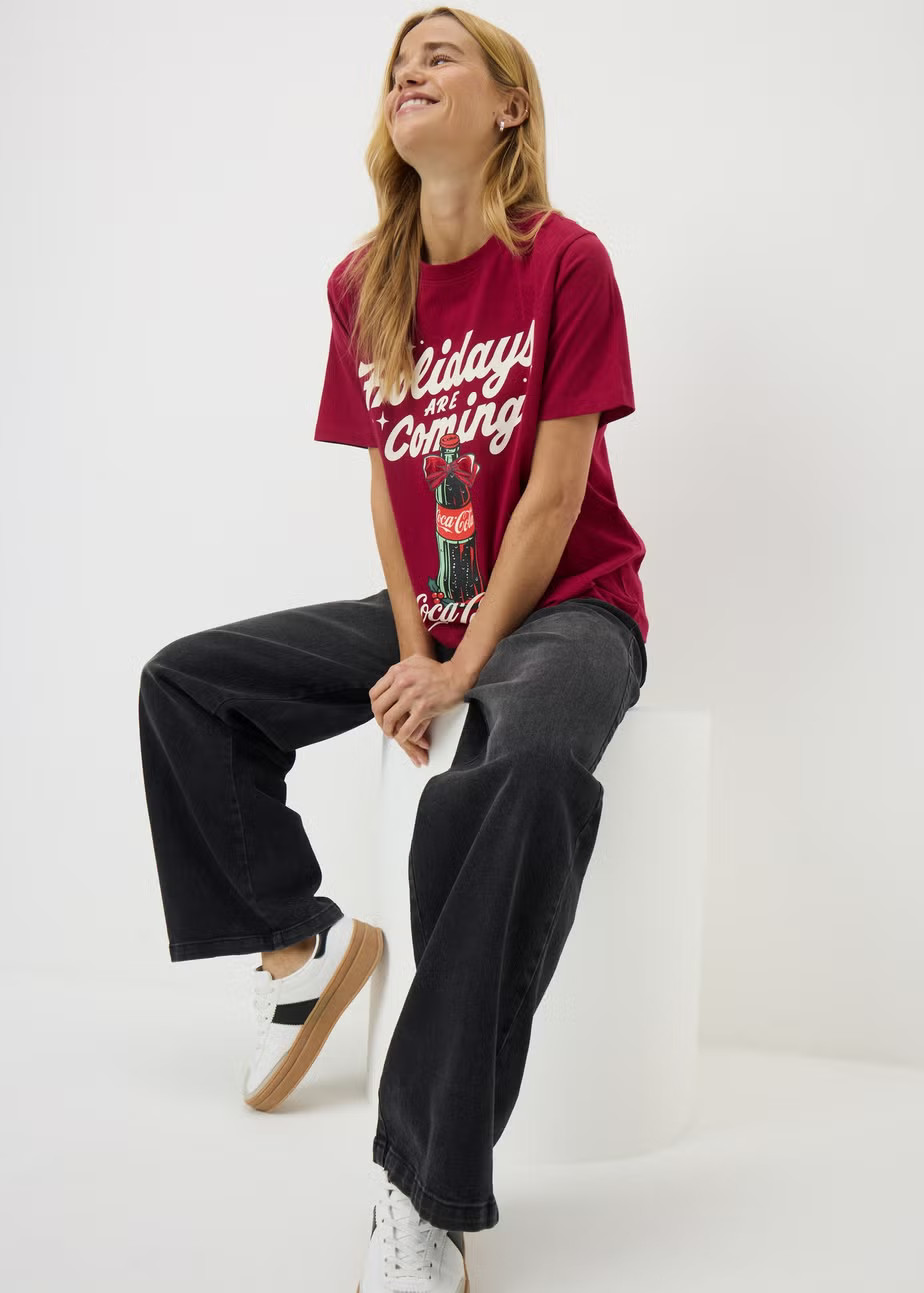 Coca Cola Burgundy Christmas T Shirt - Extra Large | Matalan (UK)