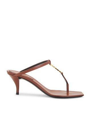 Saint Laurent Cassandra Sandal in Brown | FWRD 
