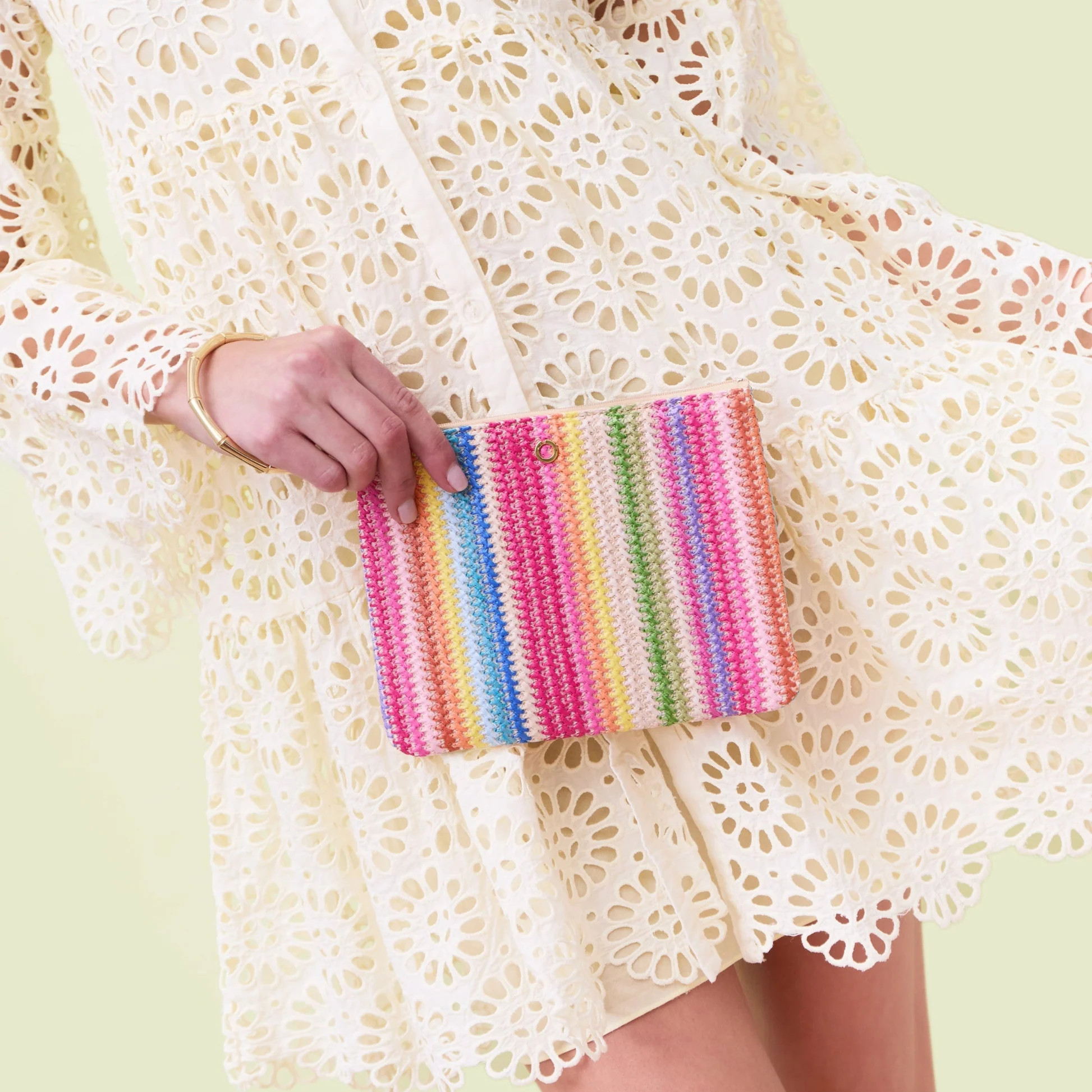 Bracelet Pouch - Bright Raffia Clutch Bag | Oventure