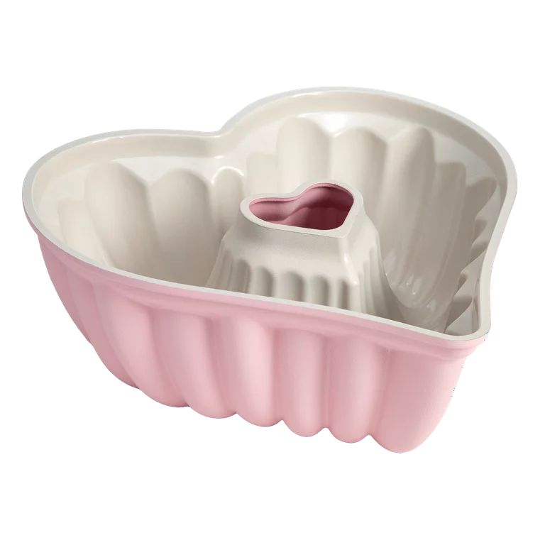 Paris Hilton Premium Nonstick Heart Shaped Fluted Pan, Dishwasher Safe, 9.5 inch, Pink | Walmart (US)