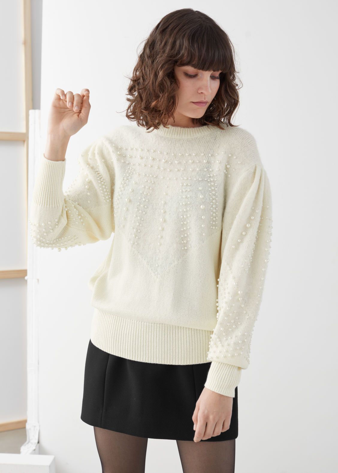 Pearl Embellished Knitted Sweater | & Other Stories (EU + UK)
