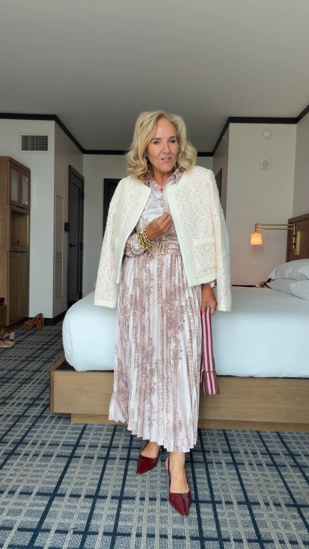 Gorgeous classy pieces. Wearing a medium. 
 Wedding guest dress mother of the bride shower outfit work outfit dinner dress church outfit pink jacket

#LTKOver40 #LTKootd #LTKCon