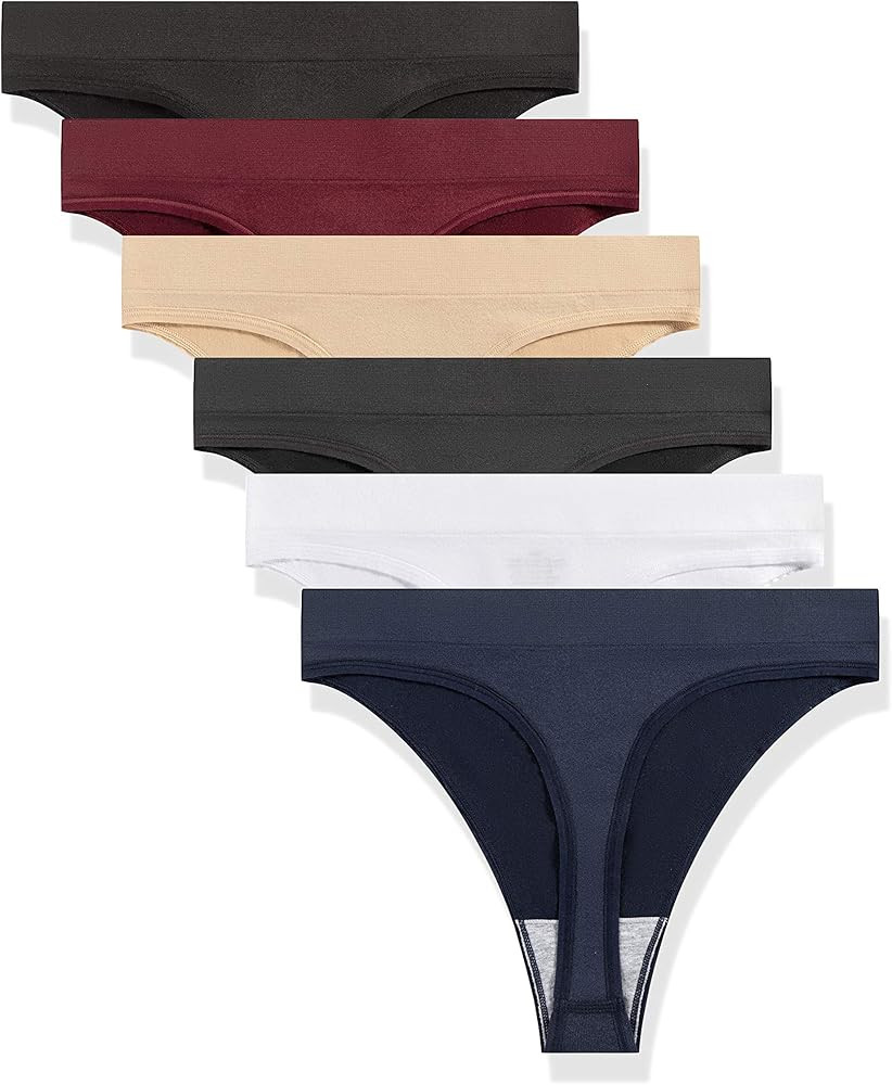 GRANKEE Women's Breathable Seamless Thong Panties No Show Underwear Pack | Amazon (US)