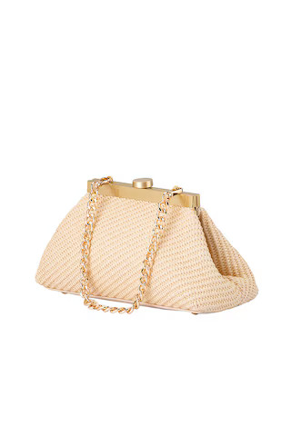 Hanna Woven Straw Clutch in Natural | Revolve Clothing (Global)