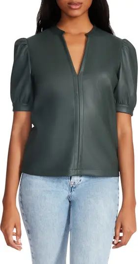 Steve Madden Jane Puff Sleeve Faux Leather Top | Nordstrom | Nordstrom