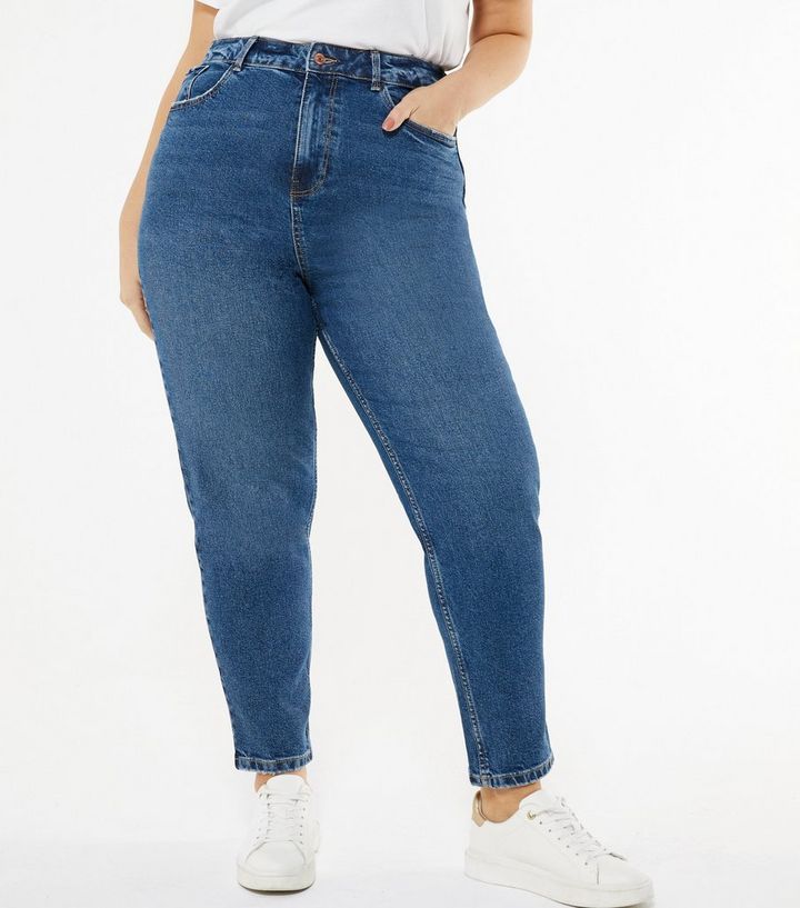 Curves Mid Blue Waist Enhance Tori Mom Jeans
						
						Add to Saved Items
						Remove from Sa... | New Look (UK)