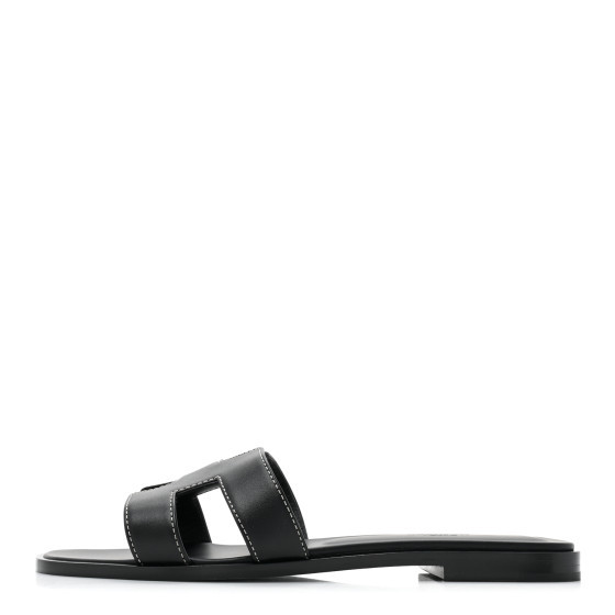 Box Calfskin Oran Sandals 38.5 Black | FASHIONPHILE (US)