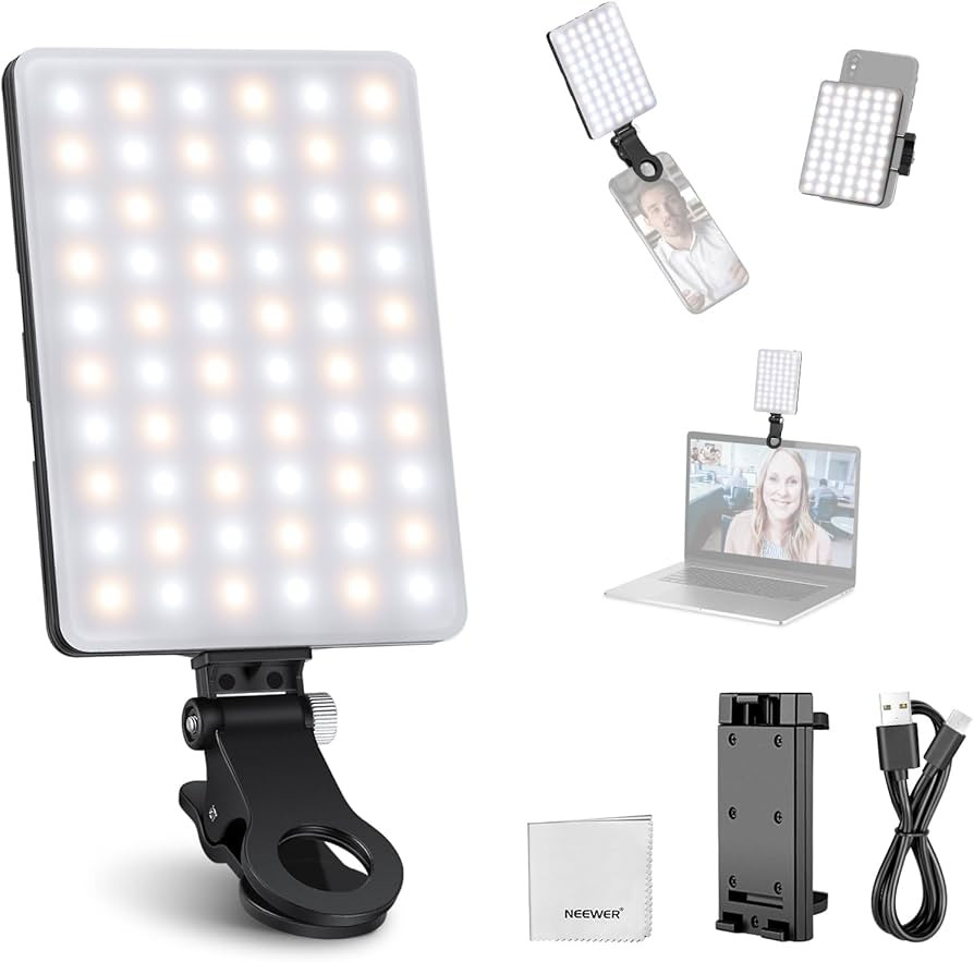 NEEWER Basics Clip on LED Selfie Light Compatible with iPhone, 2000mAh Rechargeable, Phone Clamp ... | Amazon (CA)