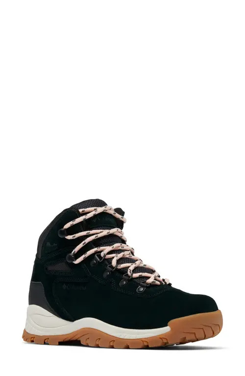 Columbia Newton Ridge™ Amped Waterproof Hiking Boot in Black/blush Rose at Nordstrom, Size 6 | Nordstrom