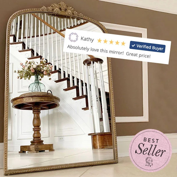 Gleaming Primrose Mirror | French Gold Ornate Filigree | Decor Steals