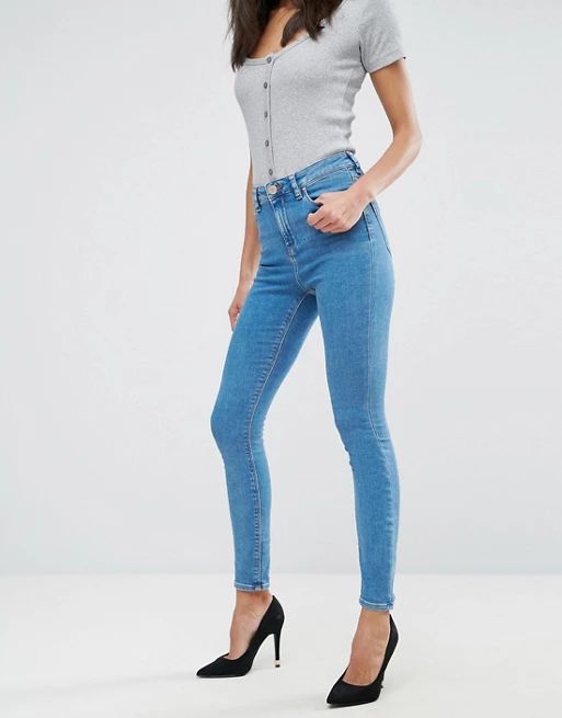 ASOS DESIGN Ridley high waist skinny jeans in light wash | ASOS US