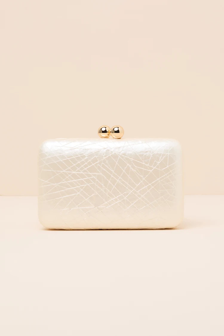 Adera Ivory Textured Crossbody Clutch | Lulus