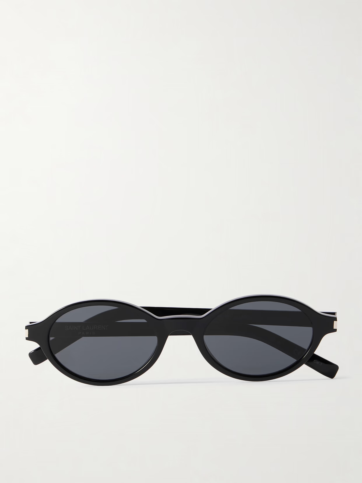 SAINT LAURENT EYEWEAR - Oval-frame Acetate Sunglasses - Black | NET-A-PORTER (US)