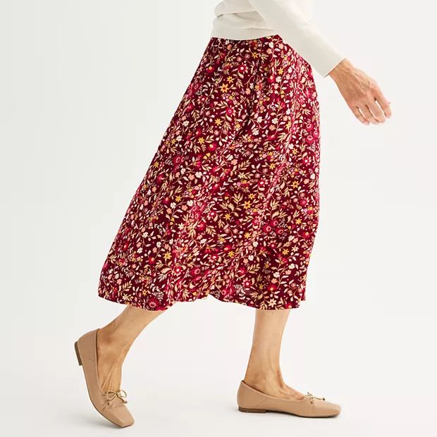 Women's Croft & Barrow® Polished Front Pull-On Skirt | Kohl's