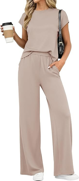 PRETTYGARDEN Womens 2 Piece Outfits Casual Cap Sleeve Lounge Set Summer Tracksuits Matching Sets ... | Amazon (US)