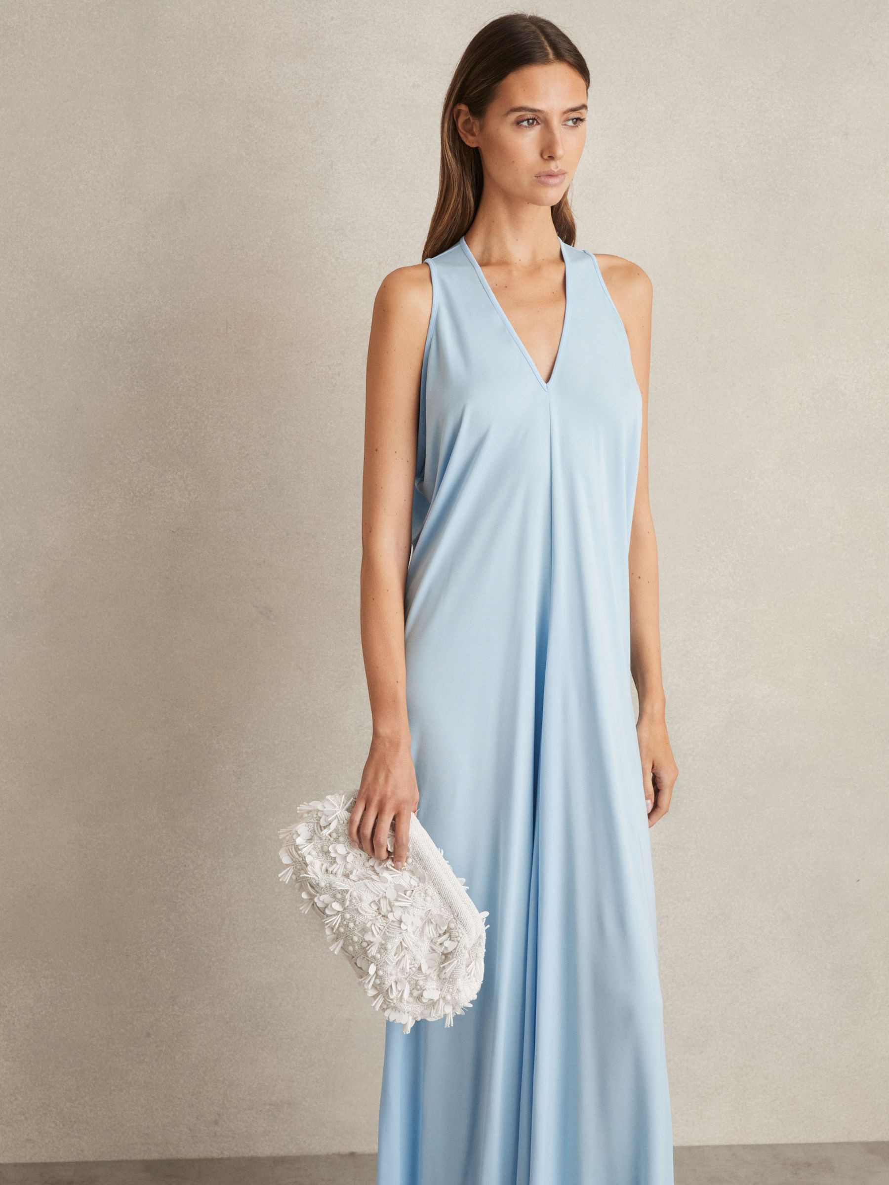 Embellished Clutch Bag in White | Reiss UK